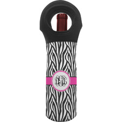 Zebra Print Wine Tote Bag (Personalized)