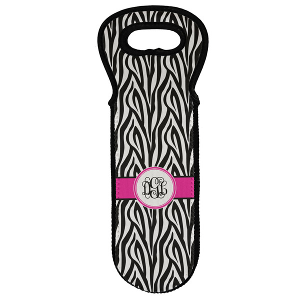 Custom Zebra Print Wine Tote Bag (Personalized)