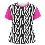 Zebra Print Women's Crew T-Shirt - Large