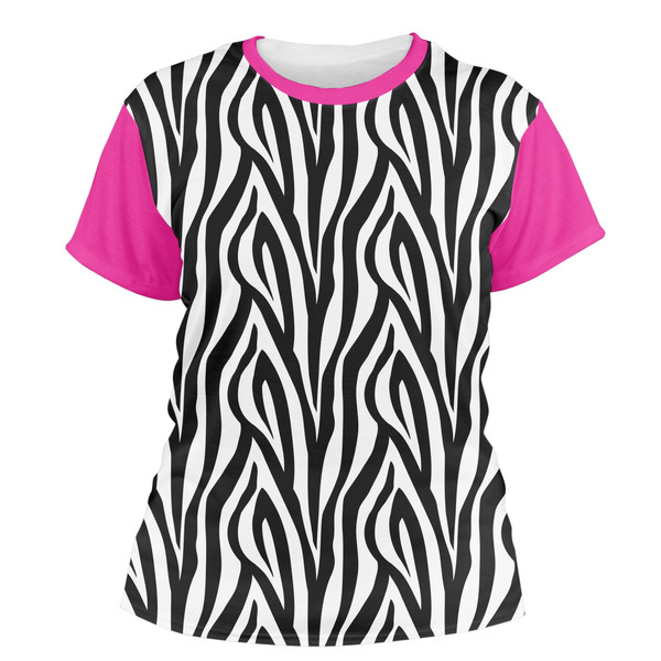 Custom Zebra Print Women's Crew T-Shirt - 2X Large