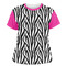 Zebra Print Womens Crew Neck T Shirt - Main