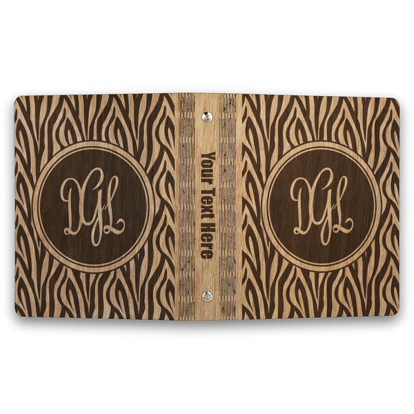 Zebra Print Wood 3-Ring Binders - 1" Half-Letter - Approval