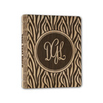 Zebra Print Wood 3-Ring Binder - 1" Half-Letter Size (Personalized)