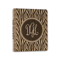 Zebra Print Wood 3-Ring Binder - 1" Half-Letter Size (Personalized)