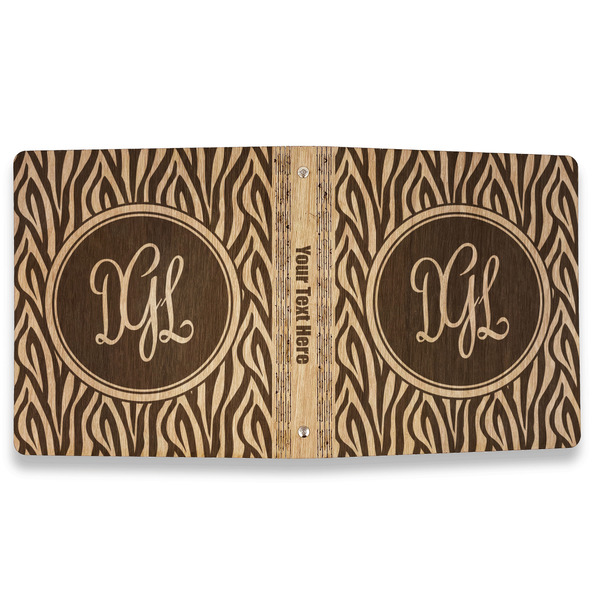 Zebra Print Wood 3-Ring Binders - 1" Letter - Approval