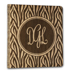 Zebra Print Wood 3-Ring Binder - 1" Letter Size (Personalized)