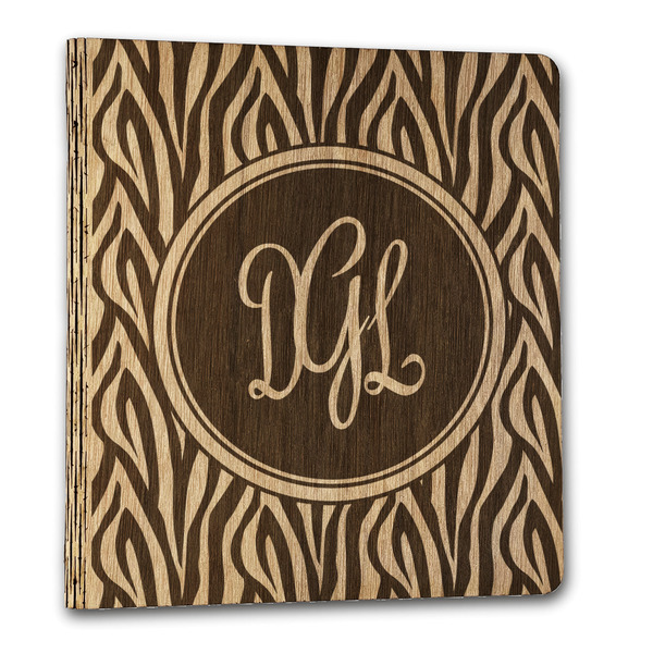 Zebra Print Wood 3-Ring Binders - 1" Letter - Front