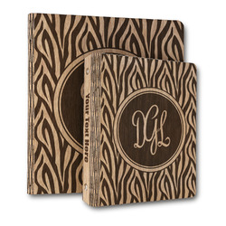 Zebra Print Wood 3-Ring Binder (Personalized)