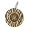 Zebra Print Wood Luggage Tags - Round - Front/Main