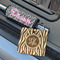 Zebra Print Wood Luggage Tags - Square - Lifestyle