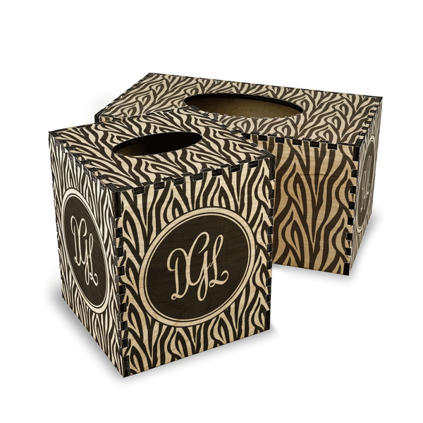 Zebra Print Wood Tissue Box Covers - Parent/Main