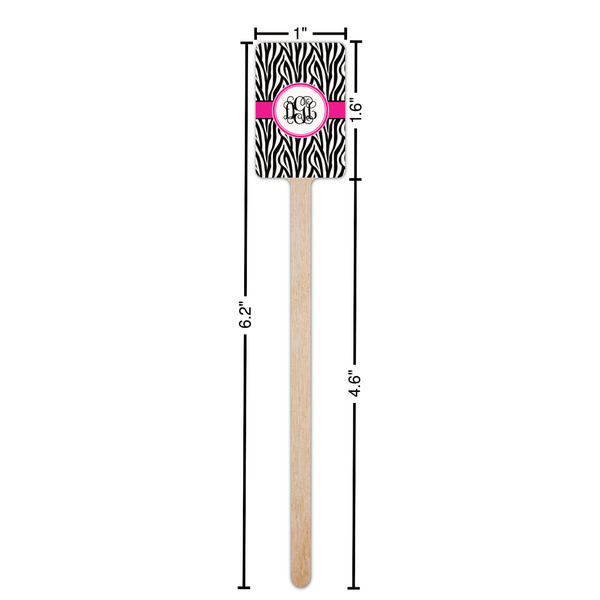 Zebra Print Wooden 6.25" Stir Stick - Rectangular - Dimensions