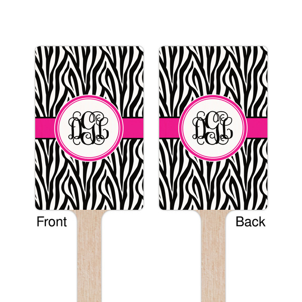 Zebra Print Wooden 6.25" Stir Stick - Rectangular - Double Sided - Front & Back