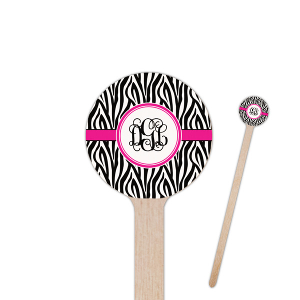 Custom Zebra Print Round Wooden Stir Sticks (Personalized)