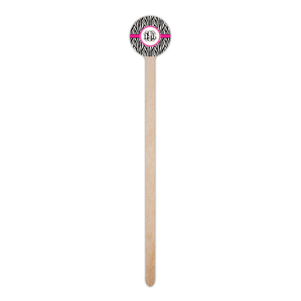 Zebra Print Wooden 6" Stir Stick - Round - Single Stick