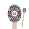 Zebra Print Oval Wooden Food Picks - Double Sided (Personalized)