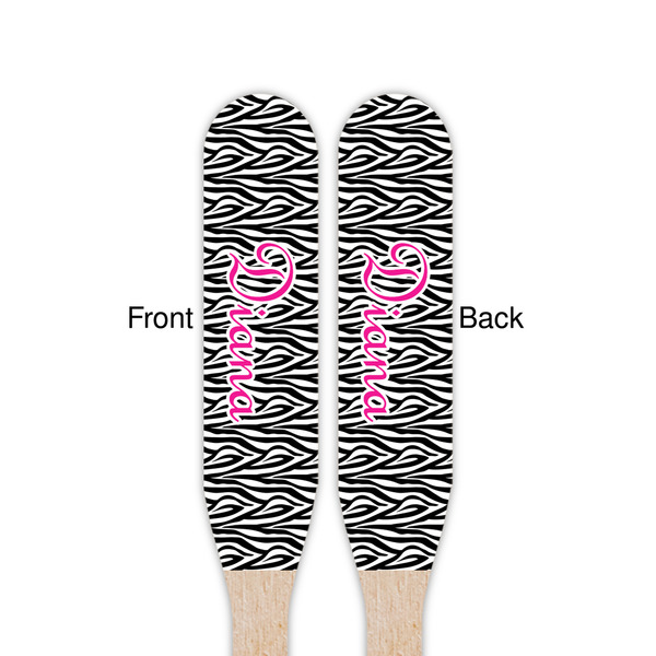 Zebra Print Wooden Food Pick - Paddle - Double Sided - Front & Back