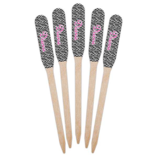 Zebra Print Wooden Food Pick - Paddle - Fan View