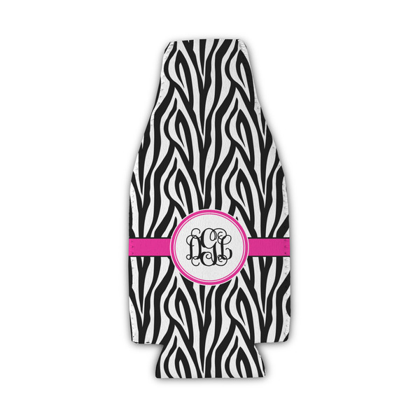 Custom Zebra Print Zipper Bottle Cooler (Personalized)