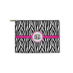 Zebra Print Zipper Pouch - Small - 8.5"x6" (Personalized)