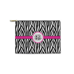 Zebra Print Zipper Pouch - Small - 8.5"x6" (Personalized)