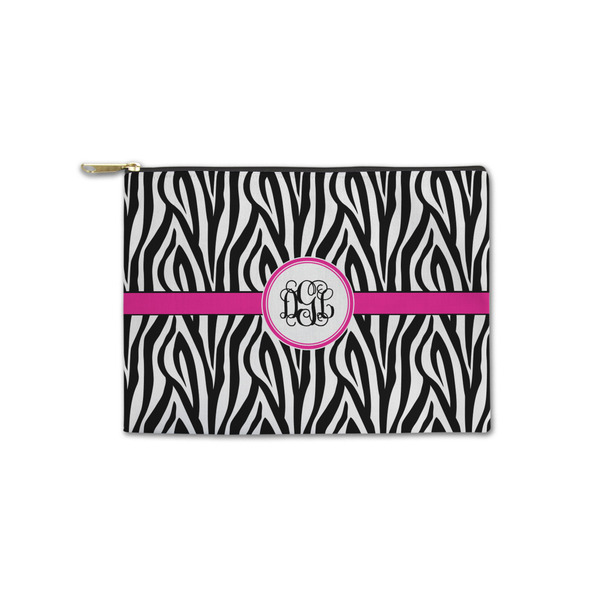 Custom Zebra Print Zipper Pouch - Small - 8.5"x6" (Personalized)
