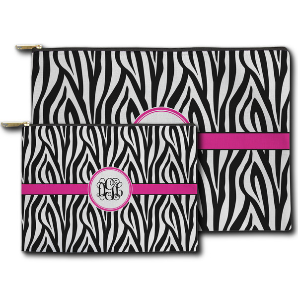 Zebra Print Zippered Pouches - Size Comparison