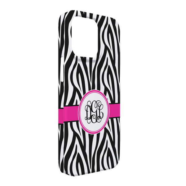 Custom Zebra Print iPhone Case - Plastic - iPhone 13 Pro Max (Personalized)