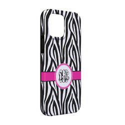 Zebra Print iPhone Case - Rubber Lined - iPhone 13 Pro (Personalized)