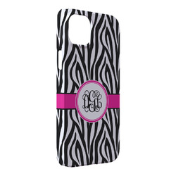 Zebra Print iPhone Case - Plastic - iPhone 14 Plus (Personalized)