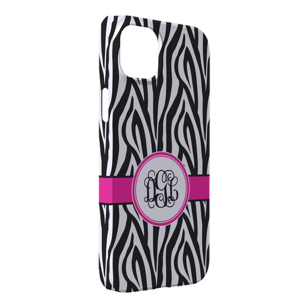 Custom Zebra Print iPhone Case - Plastic - iPhone 14 Pro Max (Personalized)