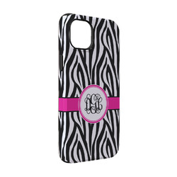 Zebra Print iPhone Case - Rubber Lined - iPhone 14 (Personalized)