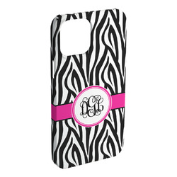 Zebra Print iPhone Case - Plastic - iPhone 15 Plus (Personalized)