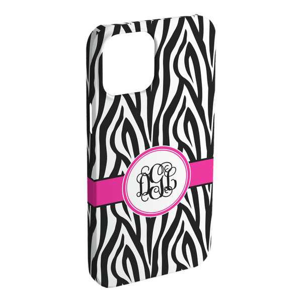 Custom Zebra Print iPhone Case - Plastic - iPhone 15 Plus (Personalized)