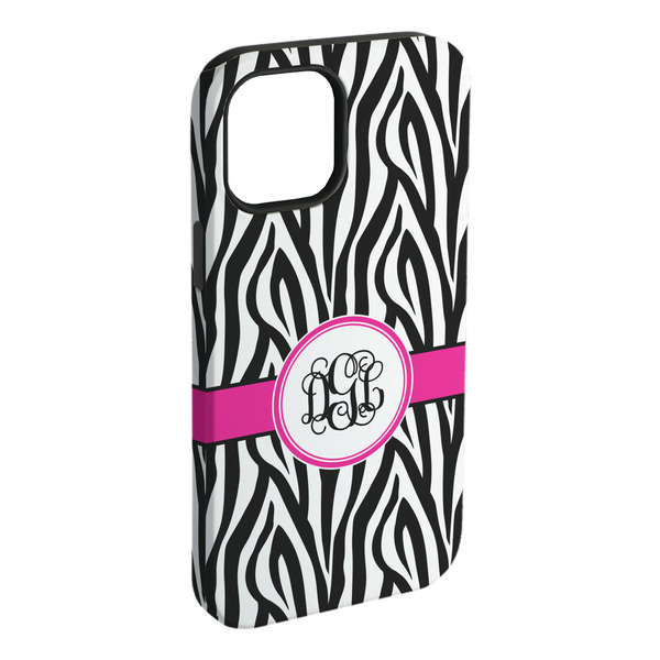 Custom Zebra Print iPhone Case - Rubber Lined - iPhone 15 Plus (Personalized)