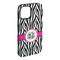 Zebra Print iPhone 15 Plus Tough Case - Angle