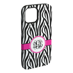 Zebra Print iPhone Case - Rubber Lined - iPhone 15 Pro Max (Personalized)