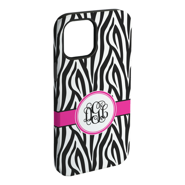 Custom Zebra Print iPhone Case - Rubber Lined - iPhone 15 Pro Max (Personalized)
