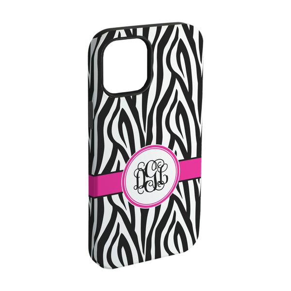 Custom Zebra Print iPhone Case - Rubber Lined - iPhone 15 Pro (Personalized)
