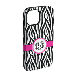 Zebra Print iPhone Case - Rubber Lined - iPhone 15 (Personalized)