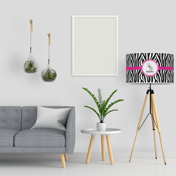 Zebra 12" Drum Lampshade - LIFESTYLE