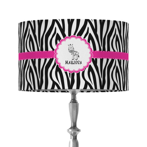 Custom Zebra 12" Drum Lamp Shade - Fabric (Personalized)