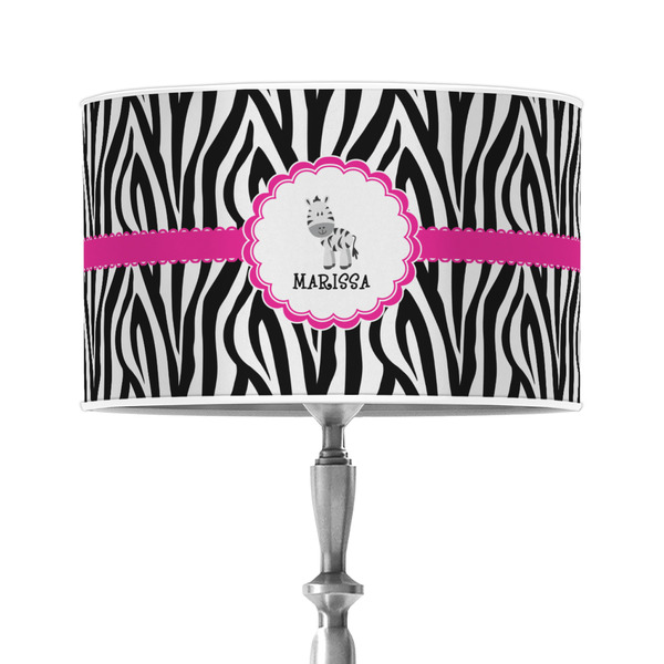 Custom Zebra 12" Drum Lamp Shade - Poly-film (Personalized)