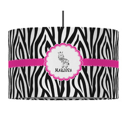 Zebra 12" Drum Pendant Lamp - Fabric (Personalized)