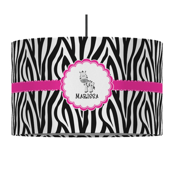 Custom Zebra 12" Drum Pendant Lamp - Fabric (Personalized)