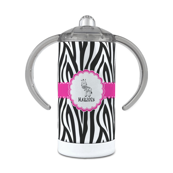Custom Zebra 12 oz Stainless Steel Sippy Cup (Personalized)