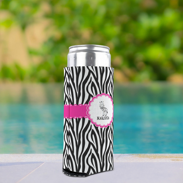Zebra Can Cooler - Tall 12oz - In Context