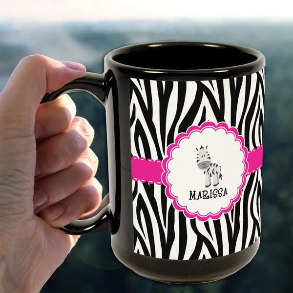 Zebra 15oz. Black Mug - LIFESTYLE