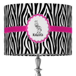 Zebra 16" Drum Lamp Shade - Fabric (Personalized)