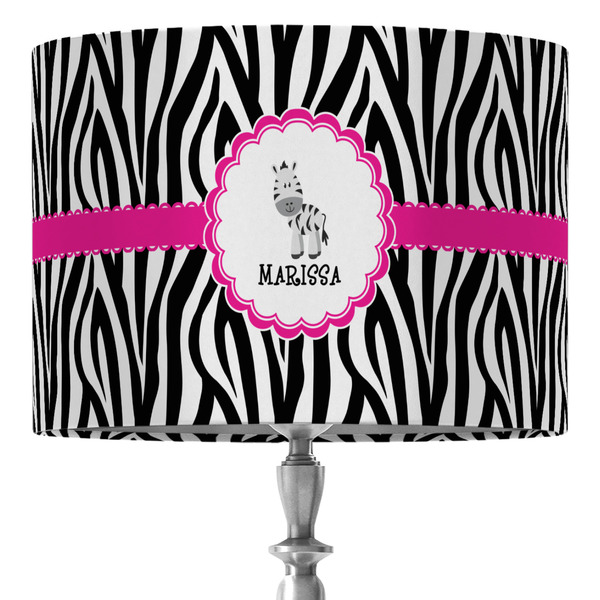 Custom Zebra 16" Drum Lamp Shade - Fabric (Personalized)